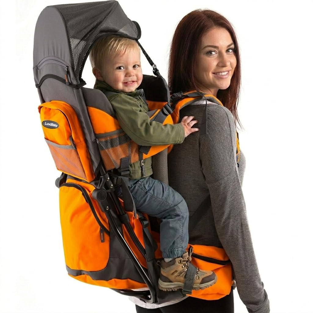 Hiking Baby Carrier Backpack - Toddler & Child Carrier | Includes Diaper Change Pad, Insulated Pocket, and Sun & Rain Hood to Keep Your Child Comfortable on the Trail. up to 40 Lbs.